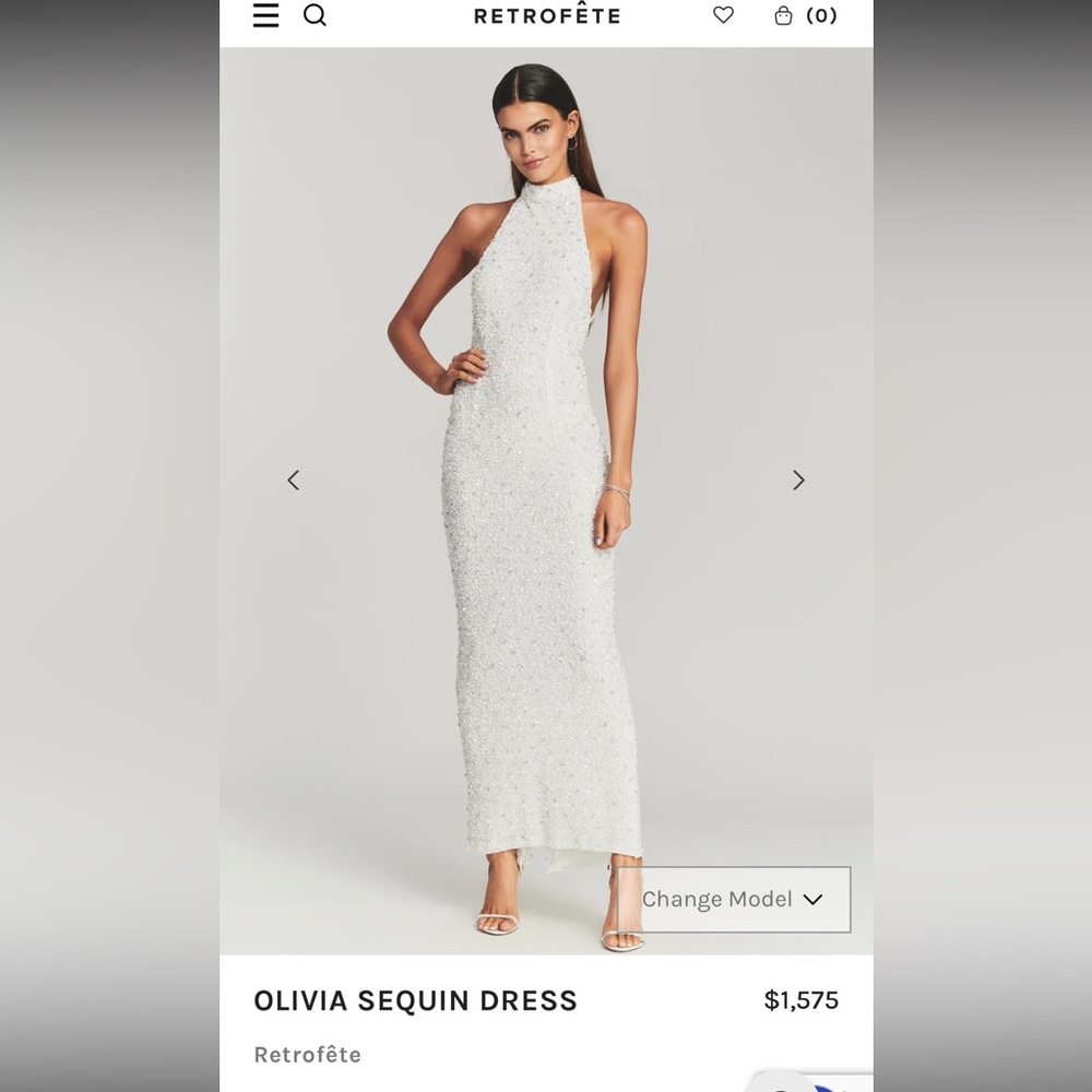 Retrofete Olivia Sequin Dress. Size XS. Worn only once to my wedding reception!